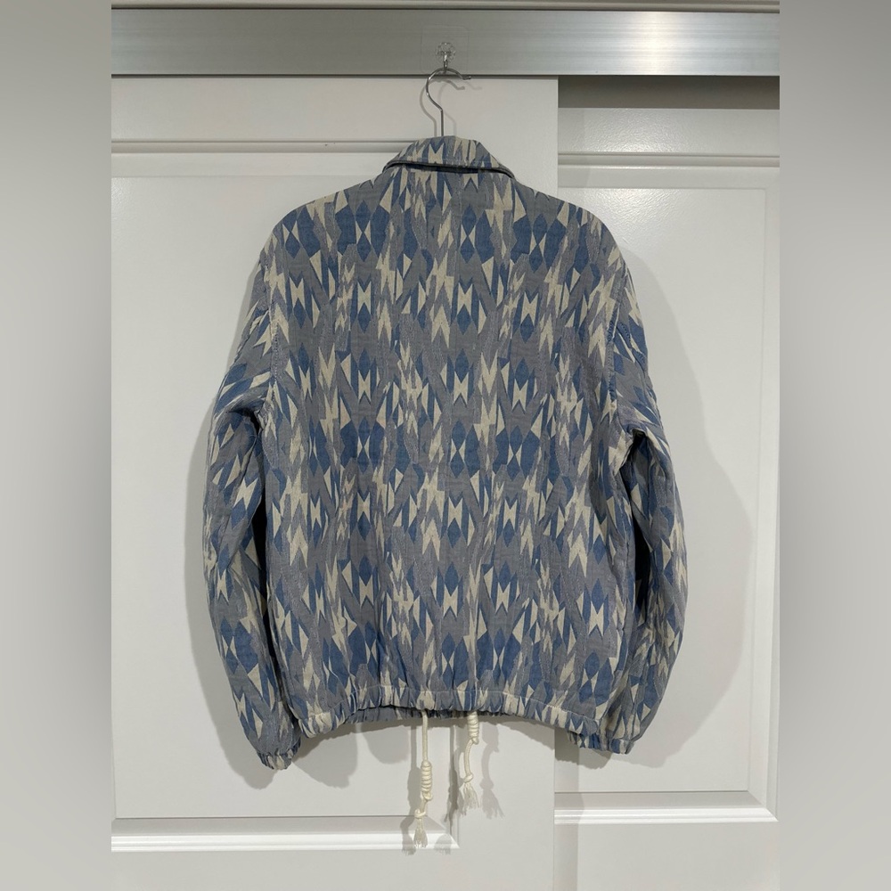 ZARA Men's Blue Patterned Jacket - Picture 7 of 16
